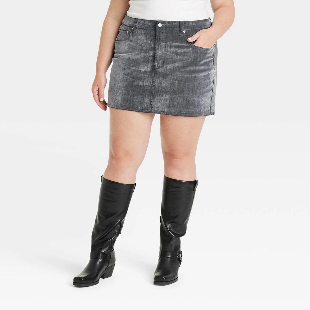 Womens Flocked Micro Mini Skirt - Universal Thread Gray Product Image