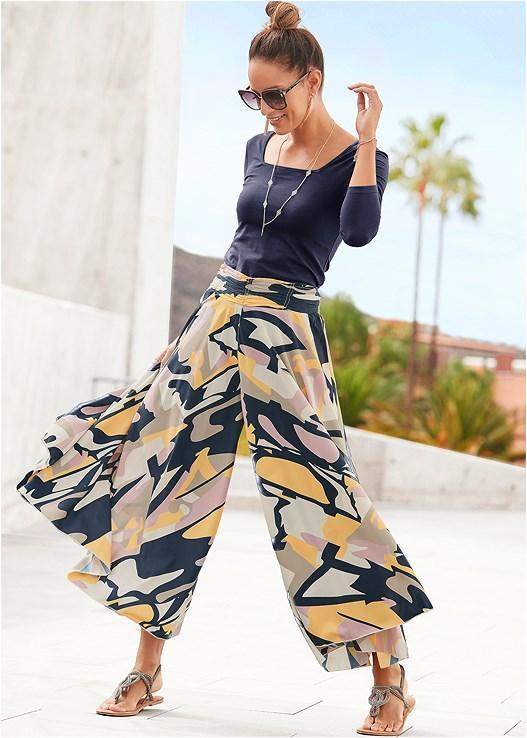 Printed Flowy Pants Product Image