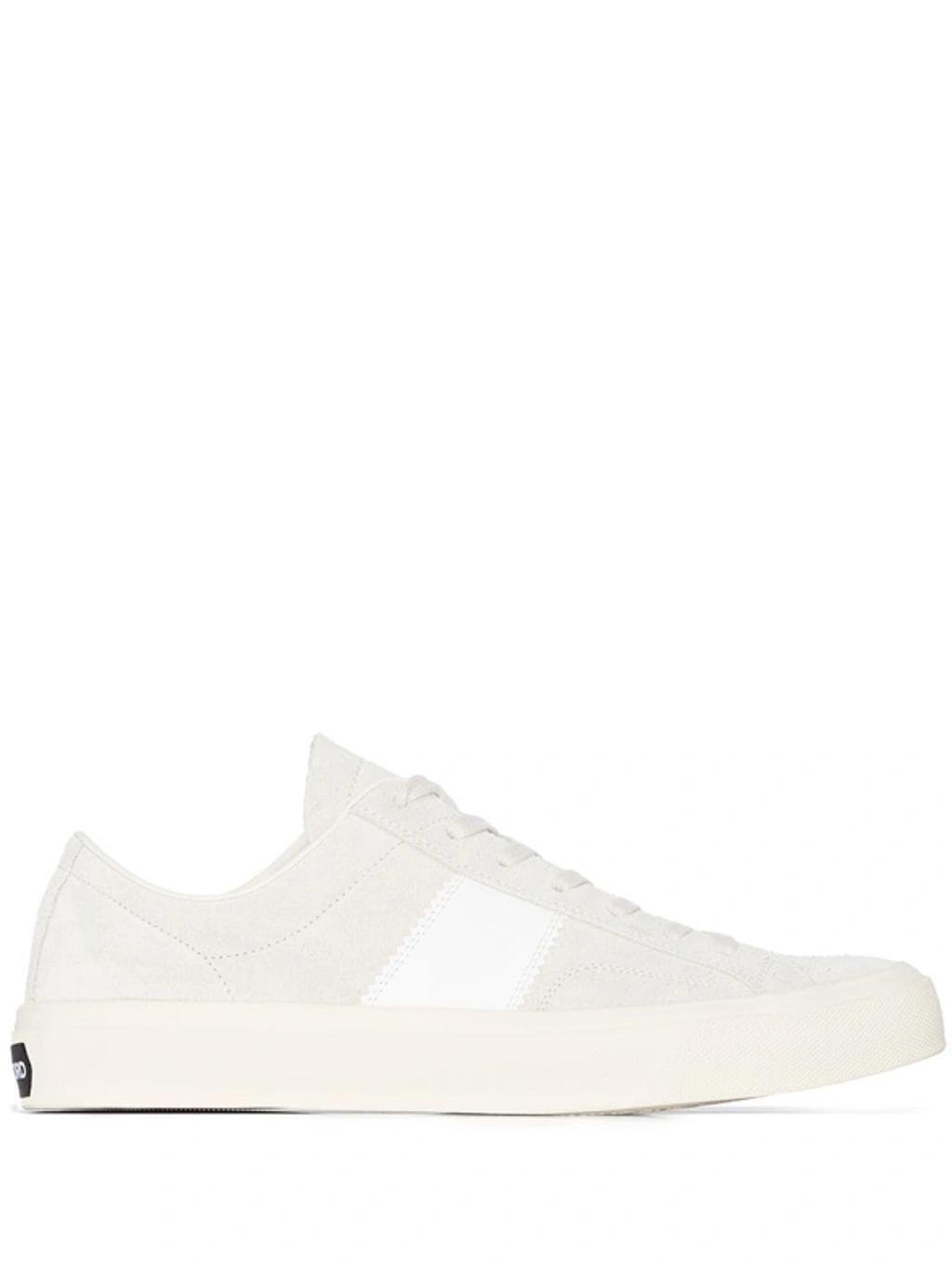 TOM FORD Cambridge Leather Low Top Sneakers In Grey Product Image