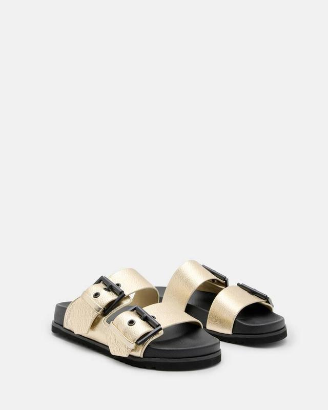 Sian Metallic Leather Buckle Sandals Product Image