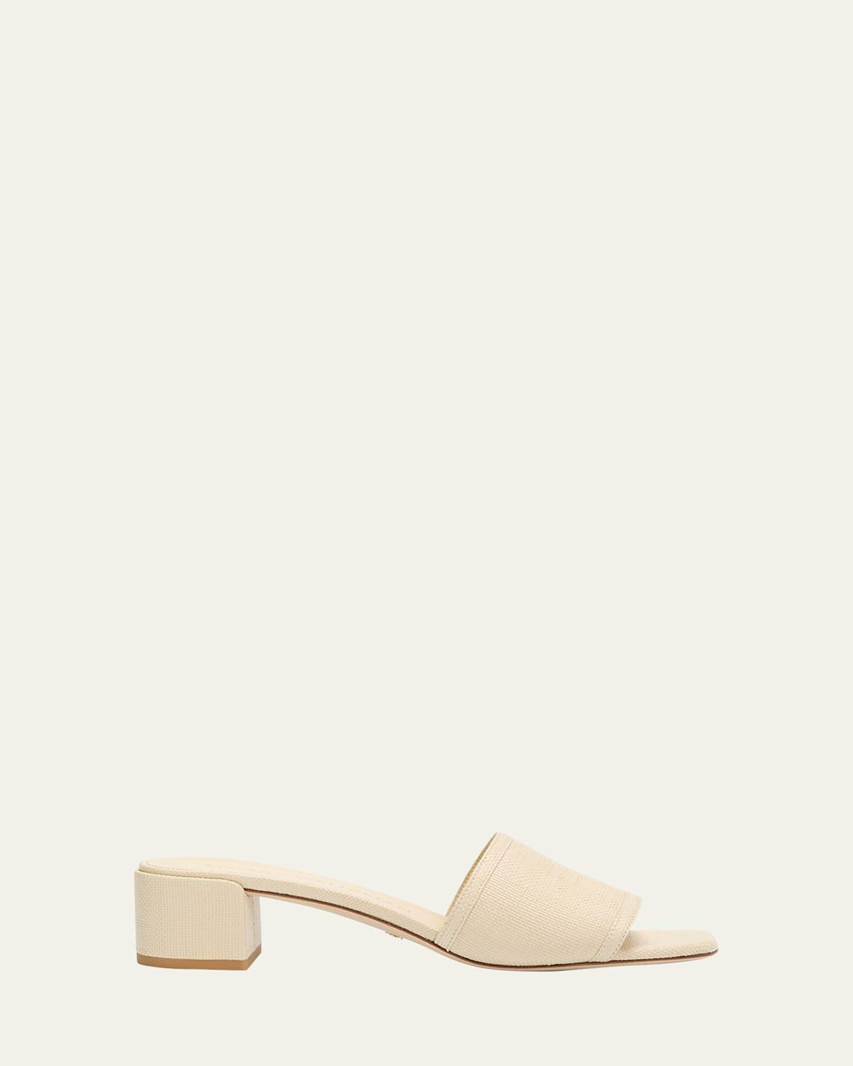 Cayman Linen Block-Heel Mule Sandals product image