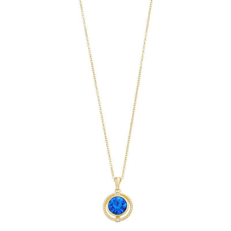 City Luxe Crystal Birthstone Pendant Necklace, Womens, Gold Tone September Product Image