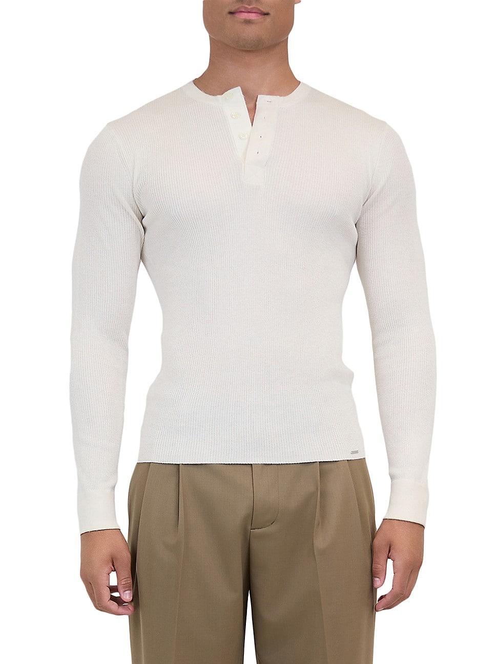 Mens Hezekiah Silk-Blend Henley Product Image