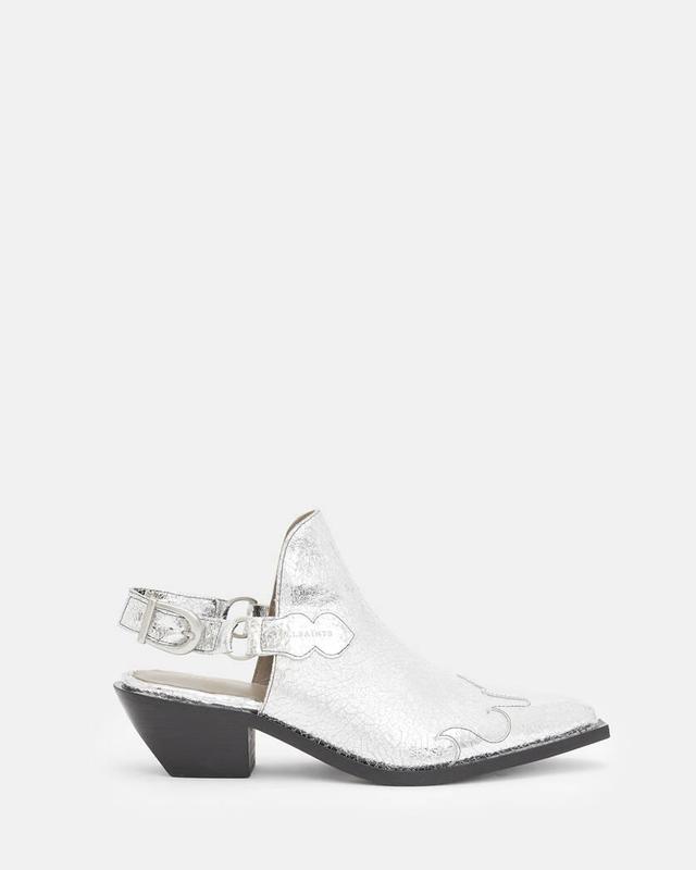 Desi Metallic Leather Western Mule Product Image