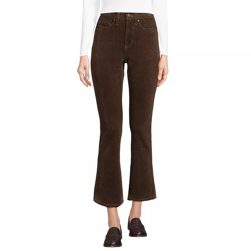 Womens Lands End Corduroy High Waisted Kick Crop Pants Rich Brown Product Image