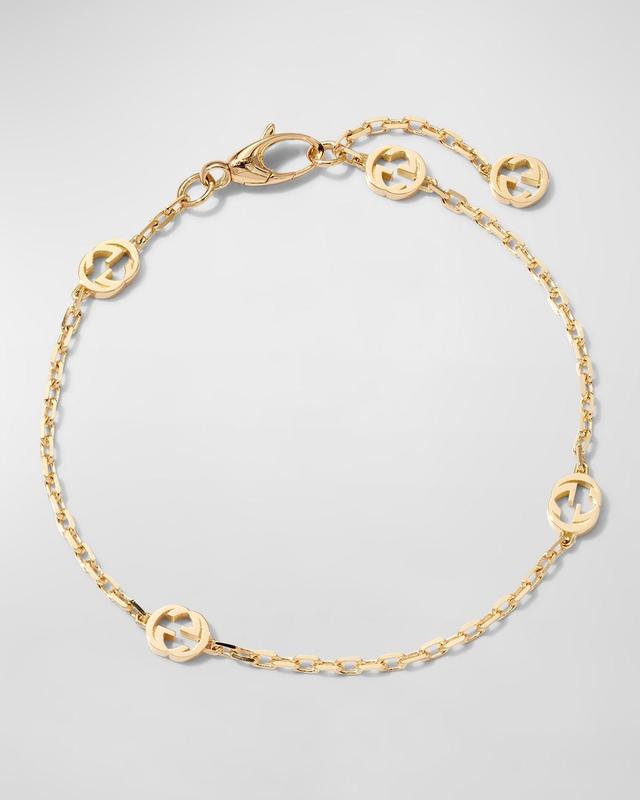 Womens Bracelet With Interlocking G Motif In Yellow Gold Product Image