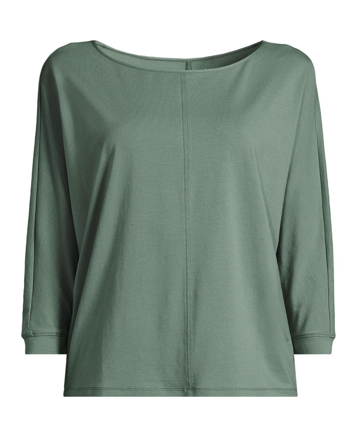 Womens Lands End Lightweight Jersey Boatneck Dolman Sleeve Top Product Image