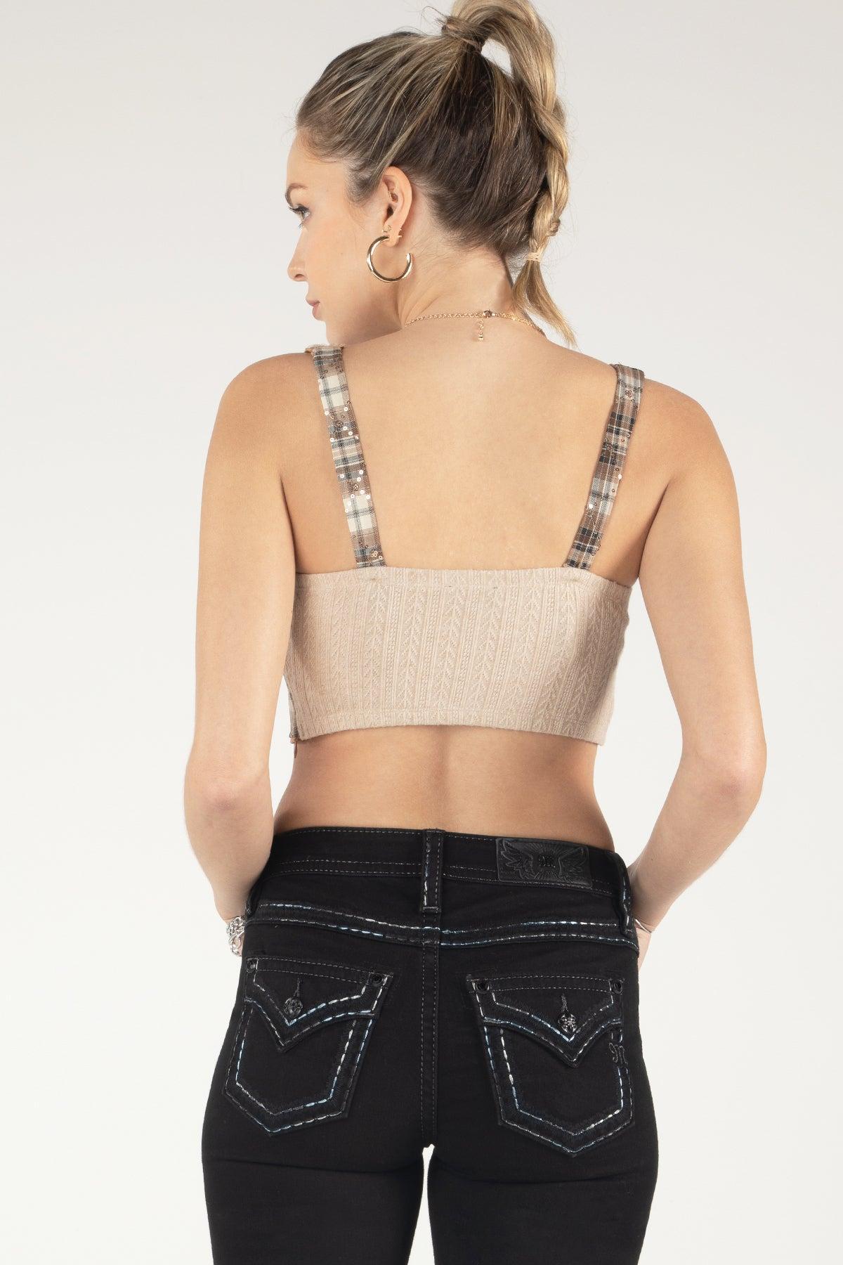 Plaid Sequin Crop Top product image