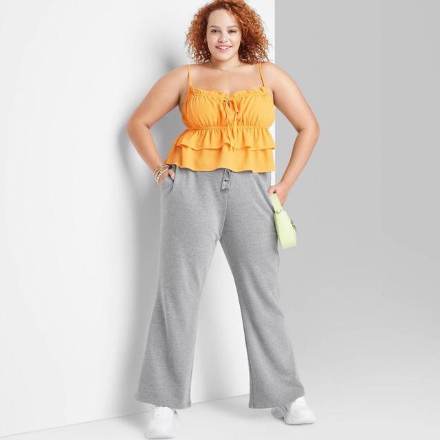 Womens High-Rise Wide Leg French Terry Sweatpants - Wild Fable 2X Product Image