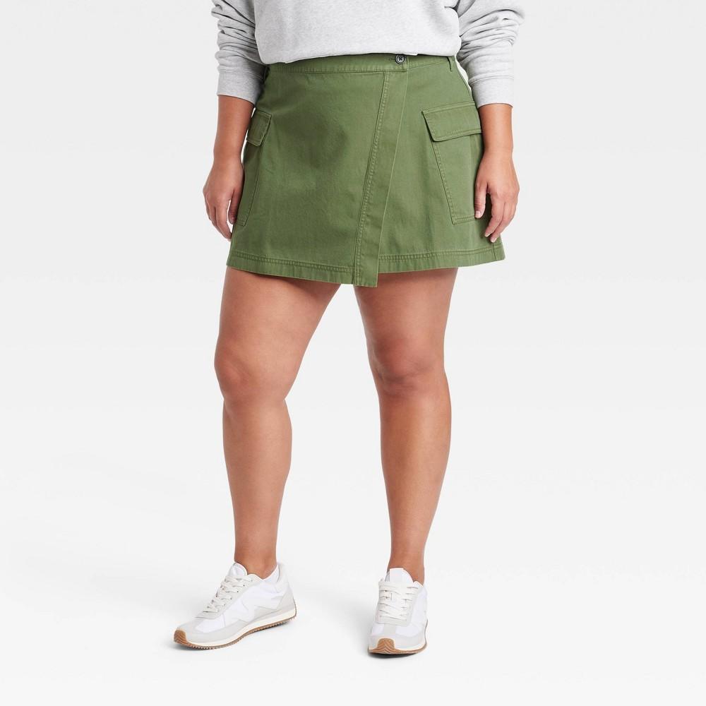 Womens Wrap Mini Skirt - Universal Thread Olive Product Image