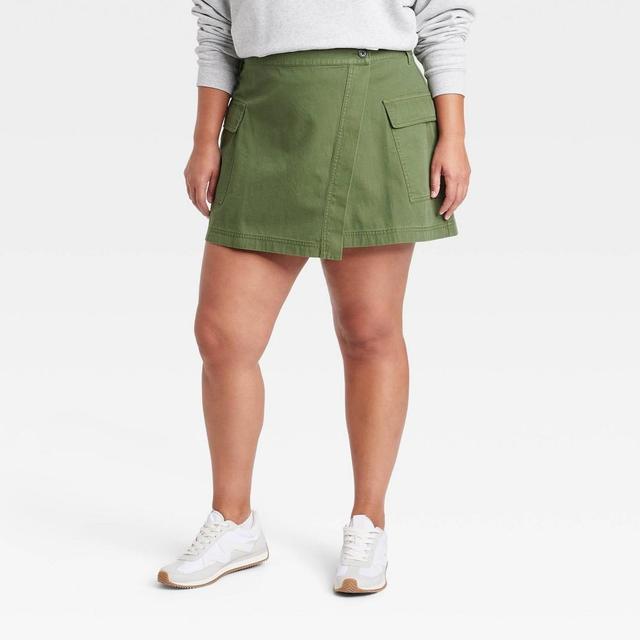 Womens Wrap Mini Skirt - Universal Thread Olive Product Image