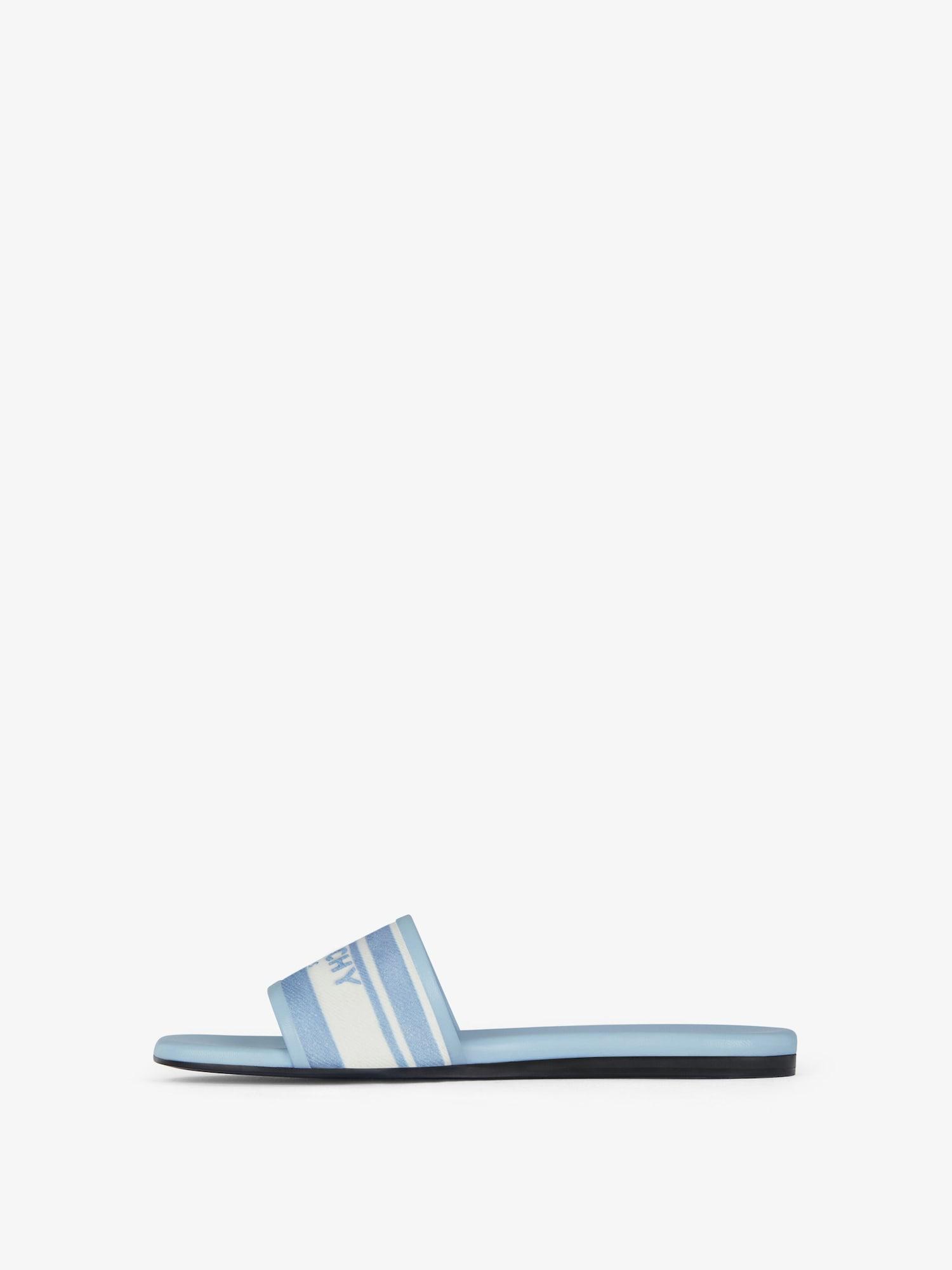 4G flat mules in denim with stripes Product Image