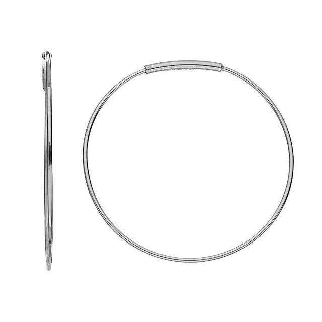 14k White Gold Hoop Earrings, Womens Product Image