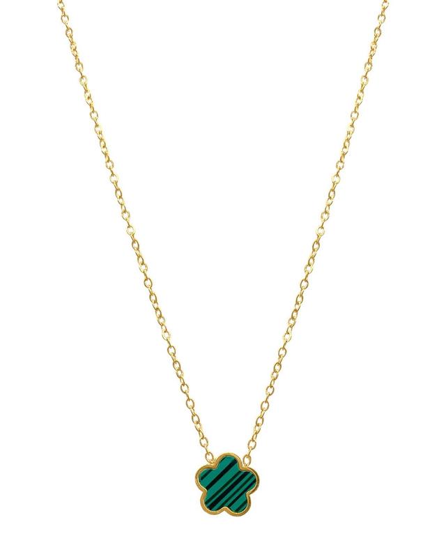 Adornia Green Mother Of Pearl Clover Necklace Product Image