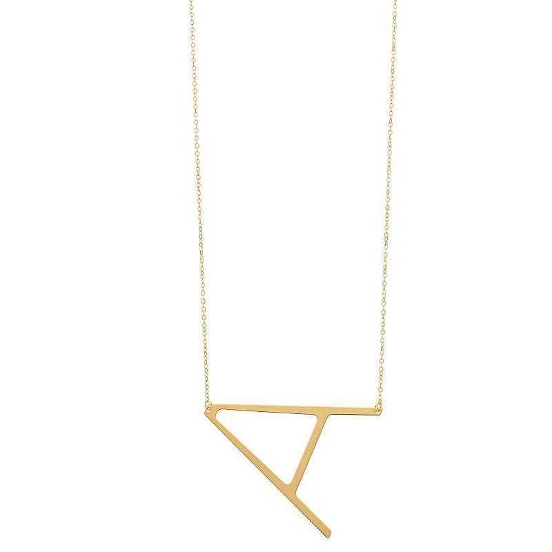 14K Gold Initial Necklace, Womens 14k Gold B Product Image