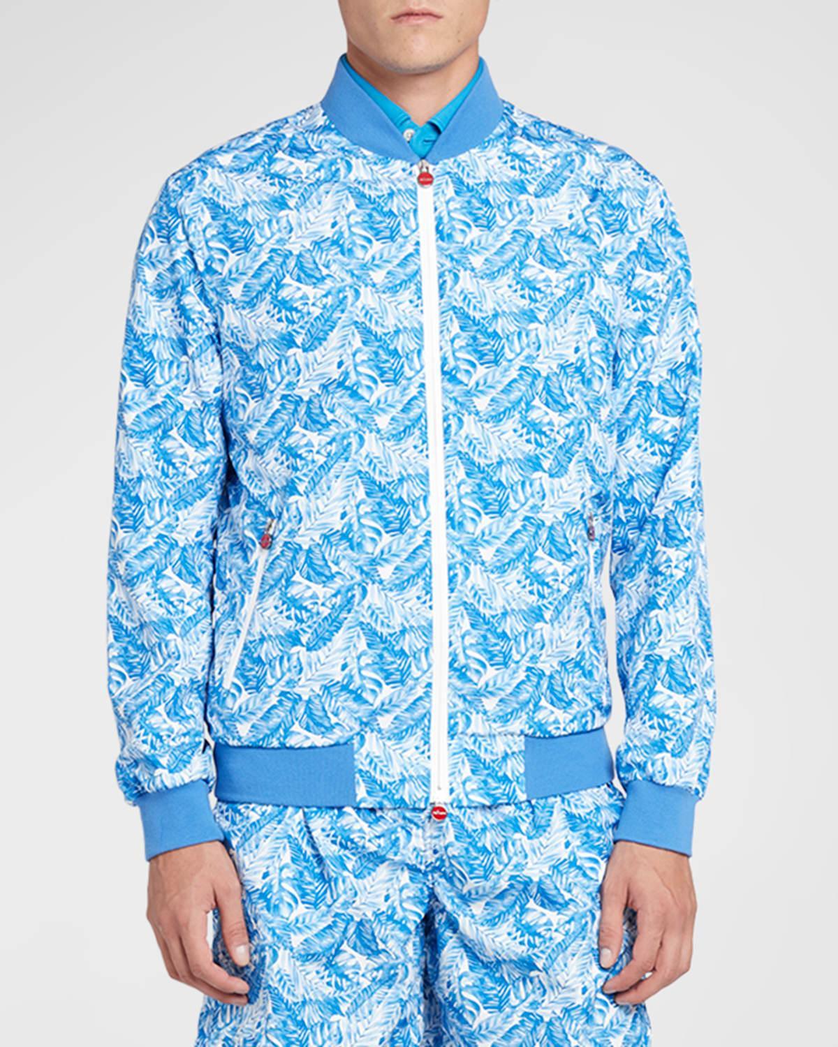 Mens Floral Wind-Resistant Bomber Jacket Product Image