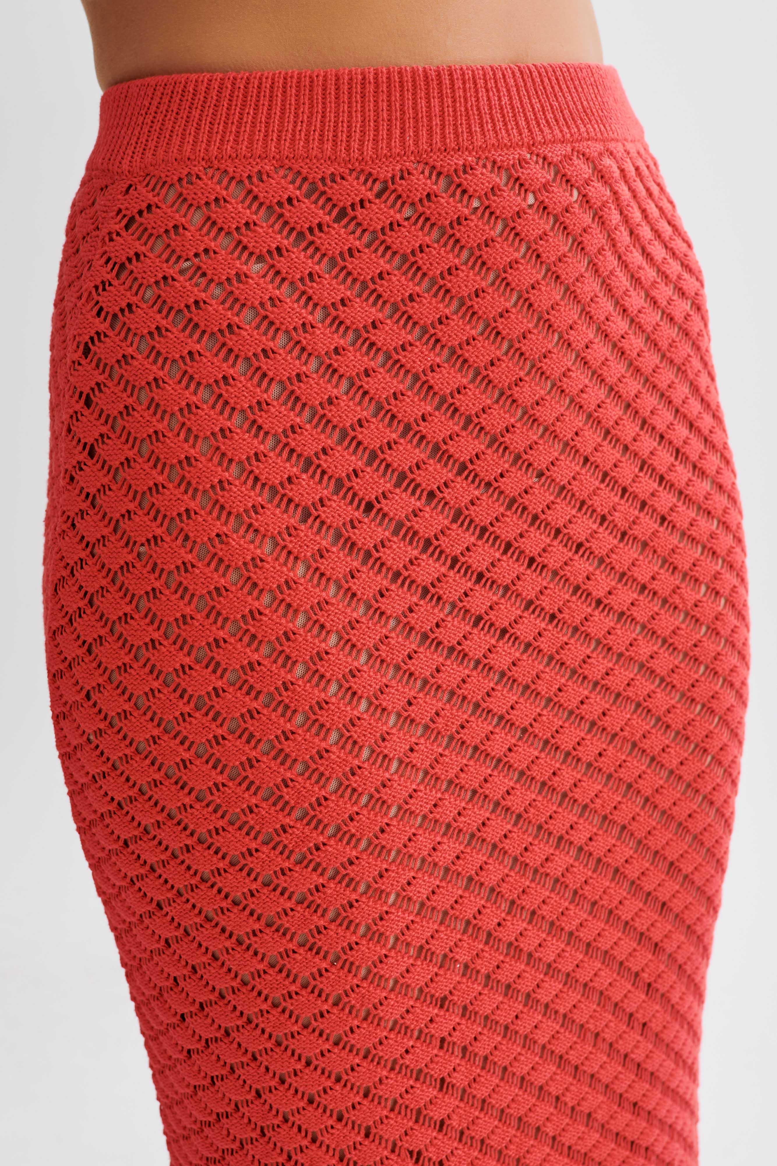 Guiliana Knit Maxi Skirt - Pomegranate Product Image