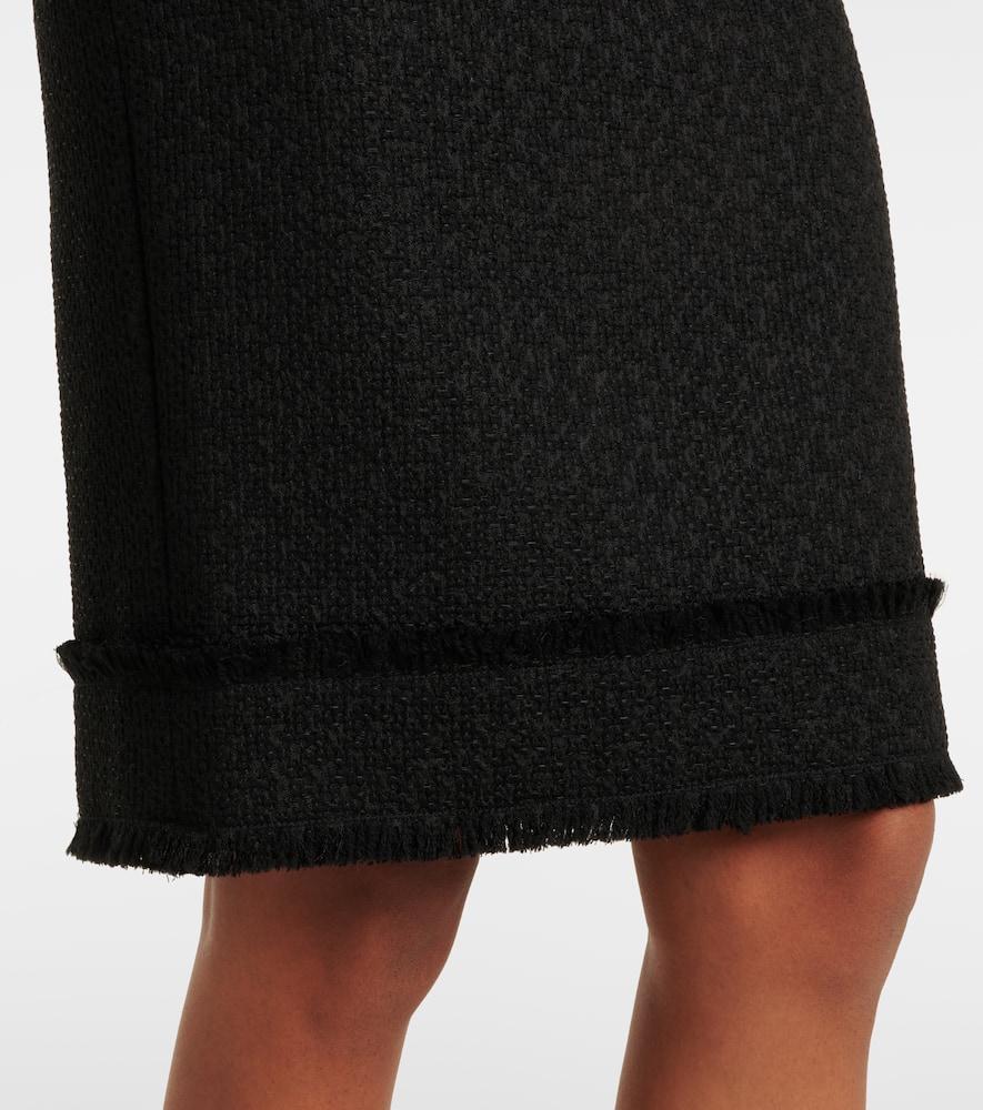 DOLCE & GABBANA Wool-blend Tweed Pencil Skirt In Black Product Image