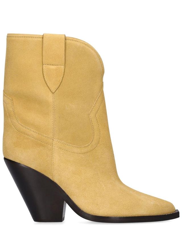 90mm Suede Boots In Light Yellow Product Image