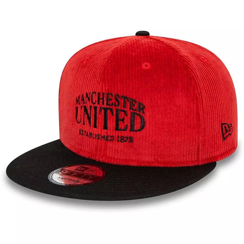 Mens New Era Red Manchester United Corduroy 9FIFTY Snapback Hat Product Image