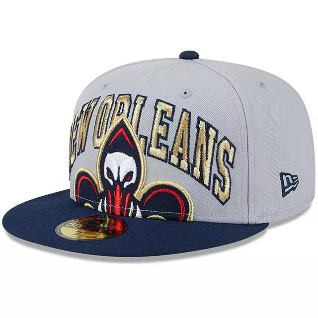 Mens New Era Gray/Navy New Orleans Pelicans Tip-Off Two-Tone 59FIFTY Fitted Hat Product Image