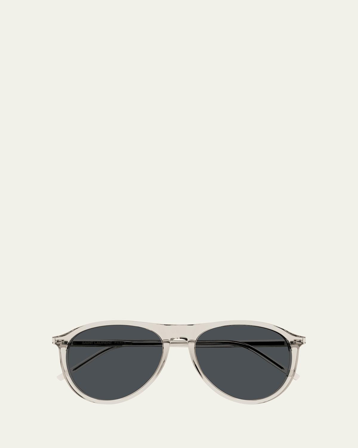 Mens Thin Acetate 56MM Pilot Sunglasses Product Image