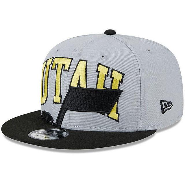 Mens New Era Gray/Black Utah Jazz Tip-Off Two-Tone 9FIFTY Snapback Hat, Grey Product Image