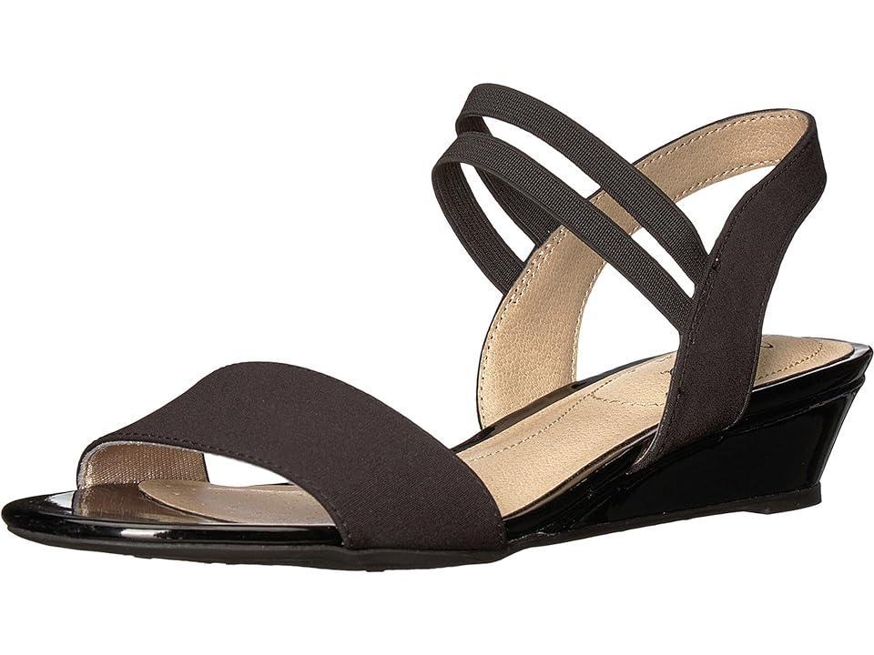 LifeStride Yolo Womens Wedge Sandals Black Product Image