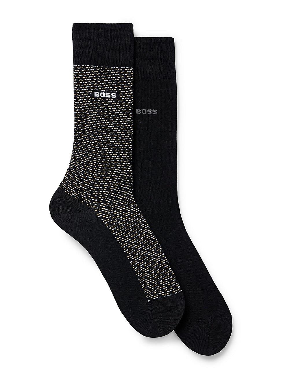 Mens Two Pack Of Regular Length Cotton-Blend Socks Product Image