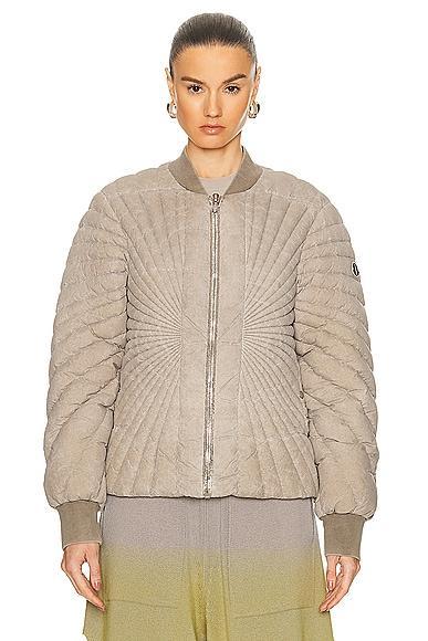 Rick Owens X Moncler Radiance Flight Jacket in Beige Product Image