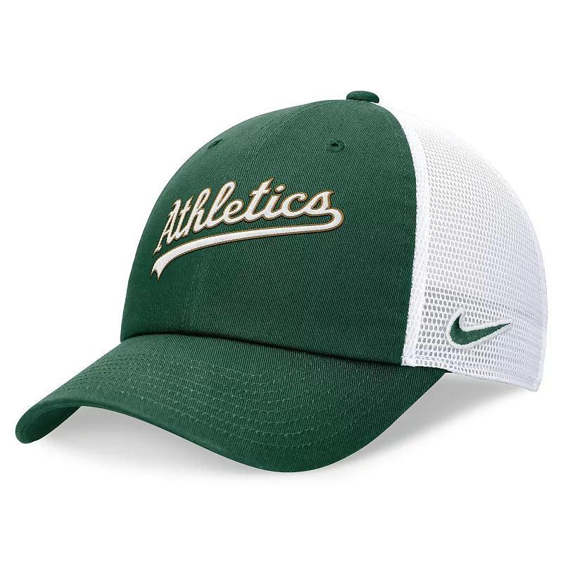 Mens Nike Oakland Athletics Evergreen Wordmark Trucker Adjustable Hat Product Image