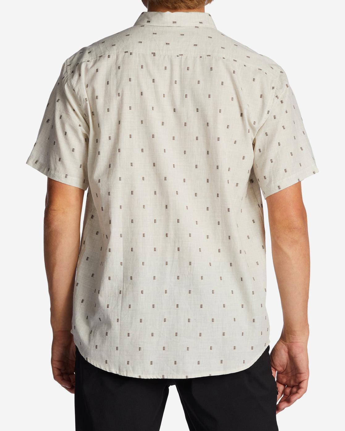 All Day Jacquard Short Sleeve Shirt - Cream Male Product Image