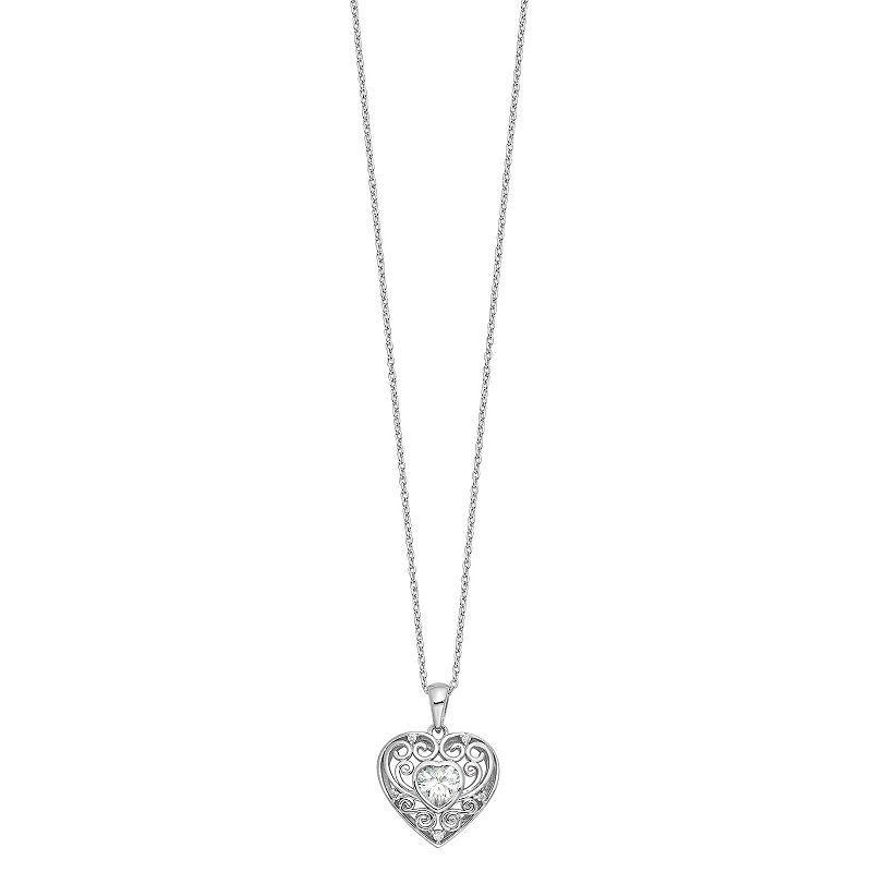 Sophie Miller Sterling Silver Cubic Zirconia Necklace, Womens Product Image