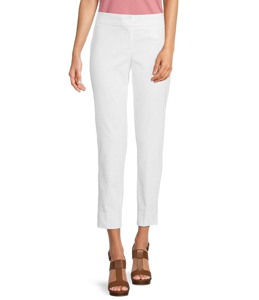 MICHAEL Michael Kors Lux Tech Cotton Blend Stretch Slit Hem Slim Leg Pants Product Image