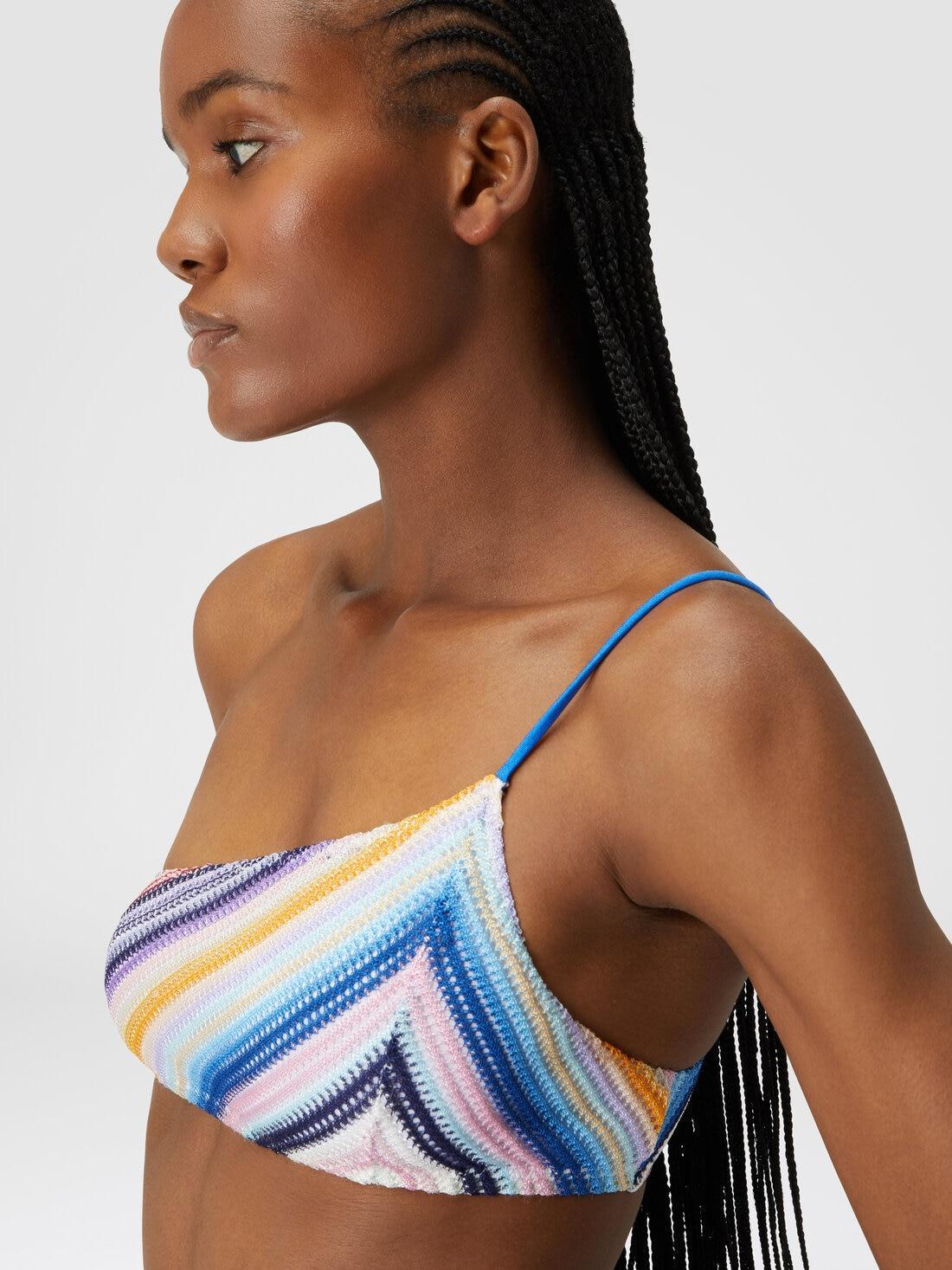 Striped one-shoulder crochet bikini Multicoloured | Missoni Product Image