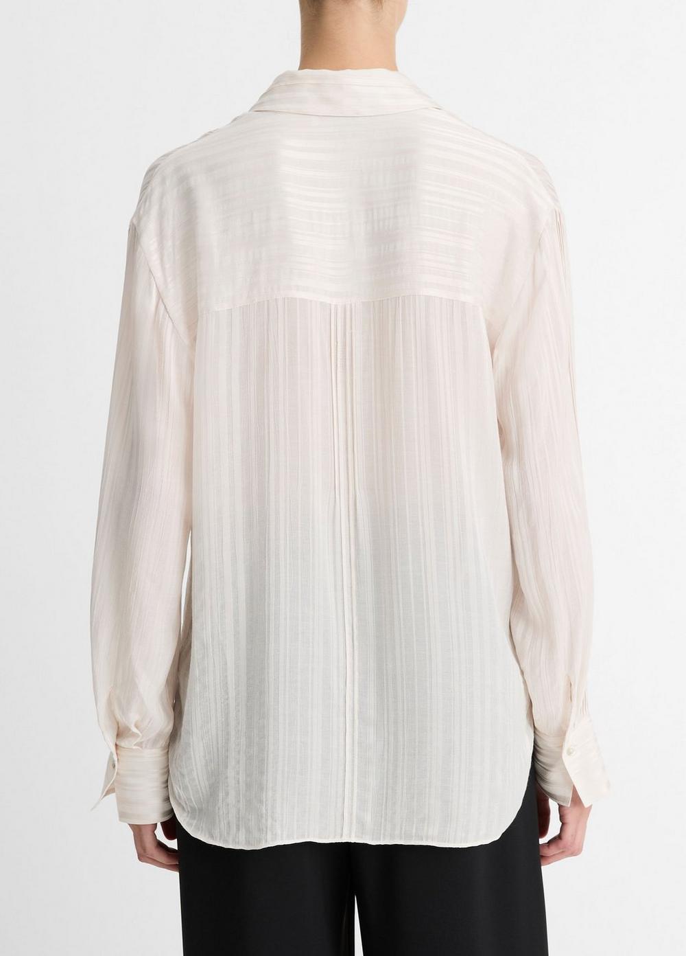 Sheer-Stripe Pintuck Blouse Product Image