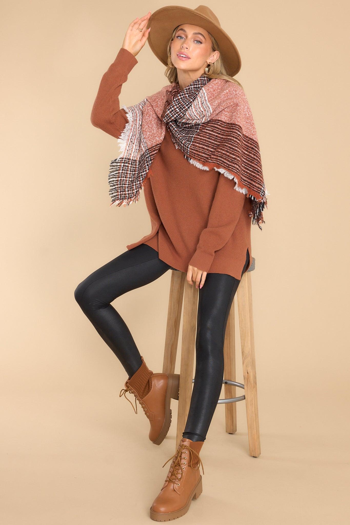 Breath Of Freshness Rust Brown Sweater Product Image