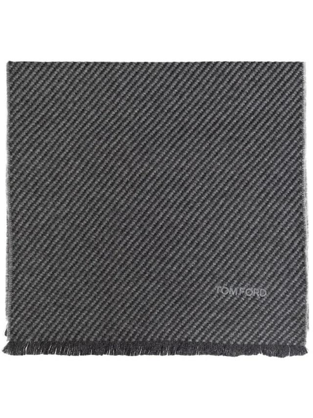 TOM FORD Virgin Wool Scarf In Grey Product Image