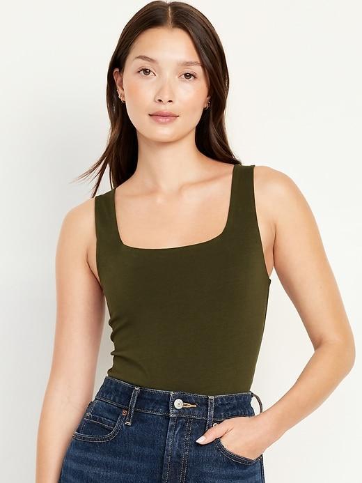 Square-Neck Tank Top Bodysuit Product Image