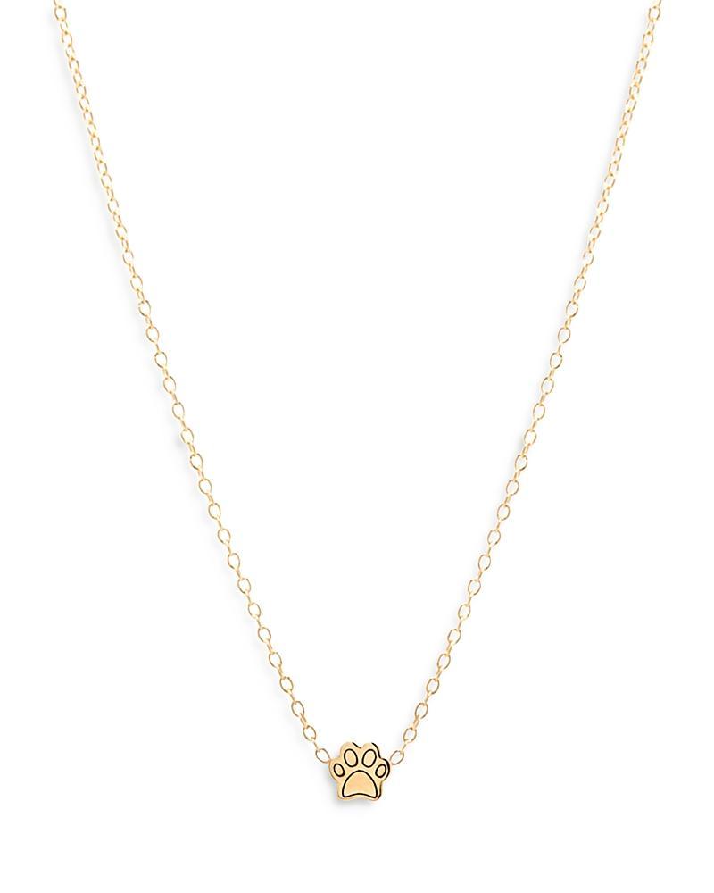 Womens Itty Bitty Symbols 14K Yellow Gold Centered Dog Paw Pendant Necklace Product Image