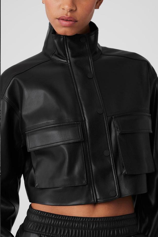 Faux Leather Power Hour Jacket - Black Product Image