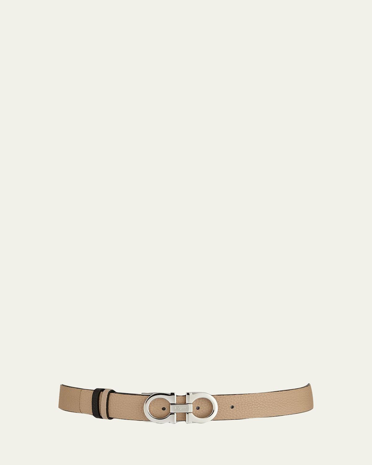 FERRAGAMO Double Gancio Reversible Leather Belt Product Image