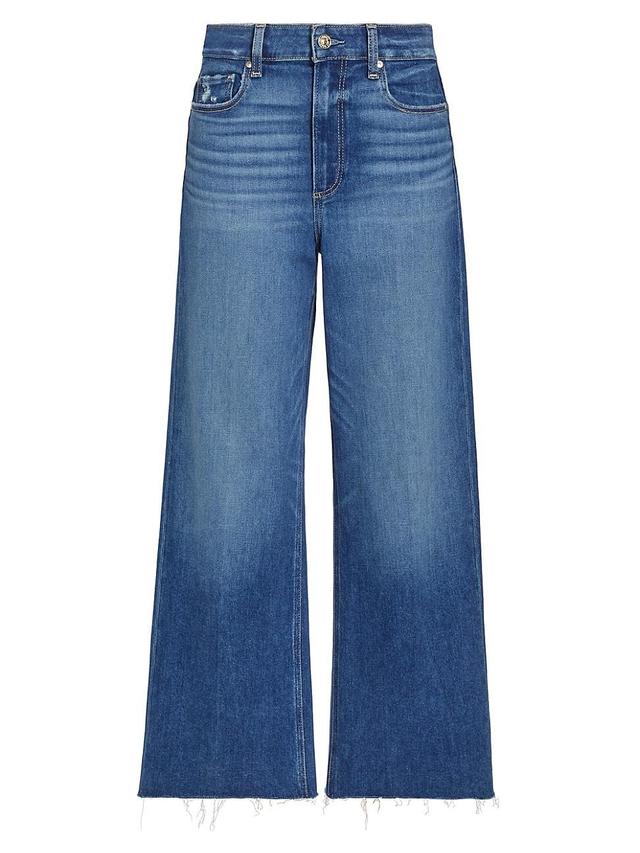 PAIGE Anessa High Waist Raw Hem Wide Leg Jeans Product Image