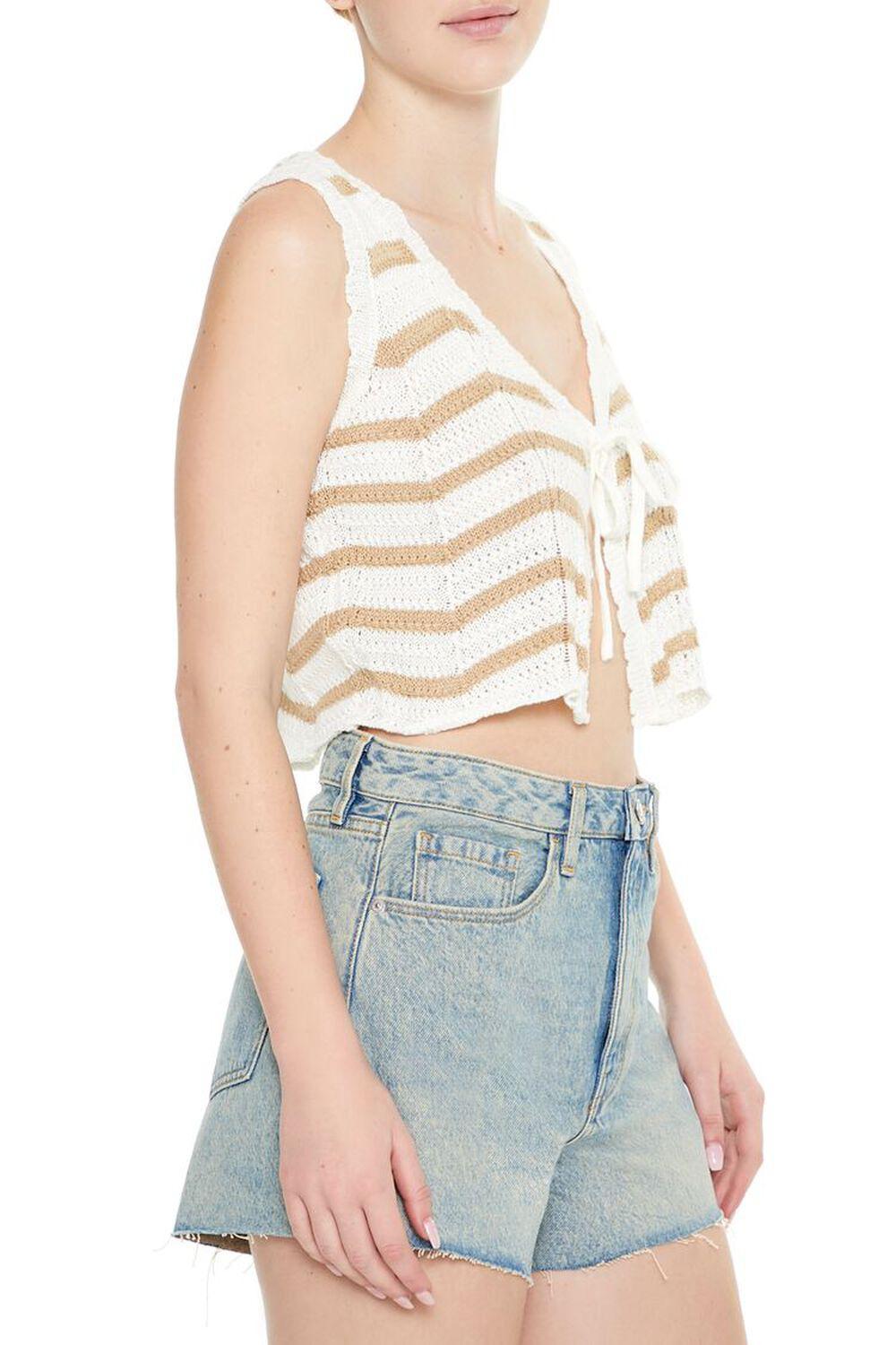 Striped Crochet Sweater Vest | Forever 21 Product Image