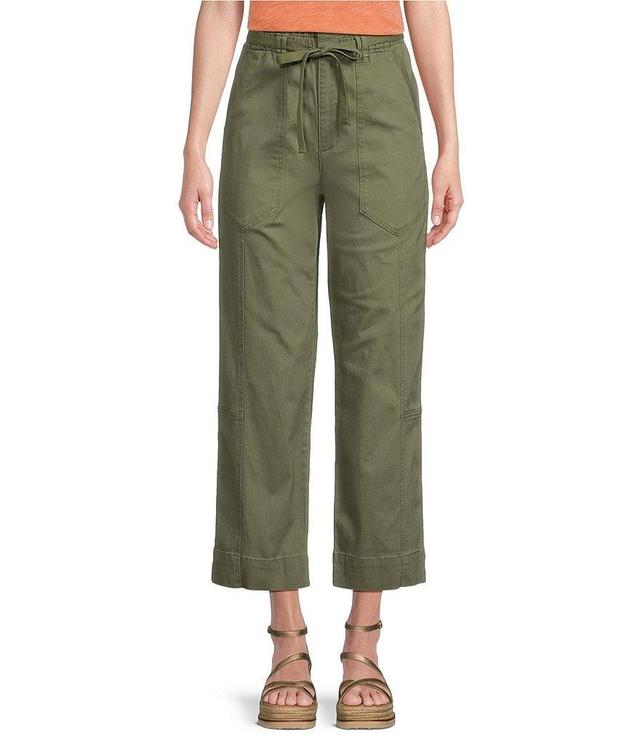 Democracy Skyrise Paperbag Tie Waist Relaxed Straight Leg Cropped Utility Pants Product Image