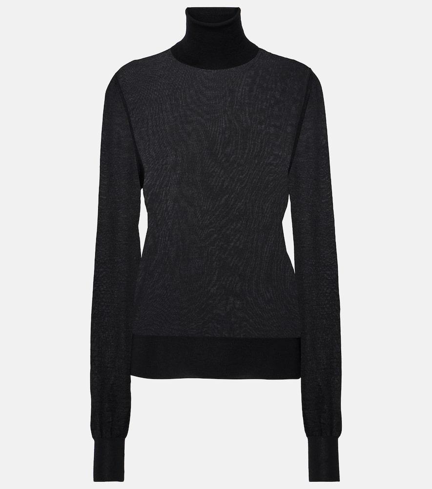 Eva Cashmere Turtleneck Top In Black Product Image