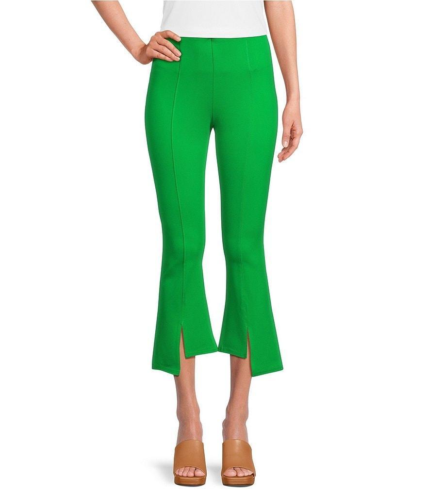 Slim Factor by Investments Ponte Knit High-Low Hem Crop Pants Product Image