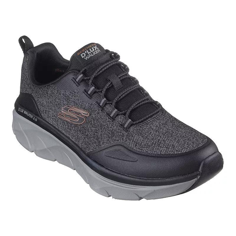 Skechers Relaxed Fit DLux Walker 2.0 Steadyway Mens Shoes Black Grey Product Image