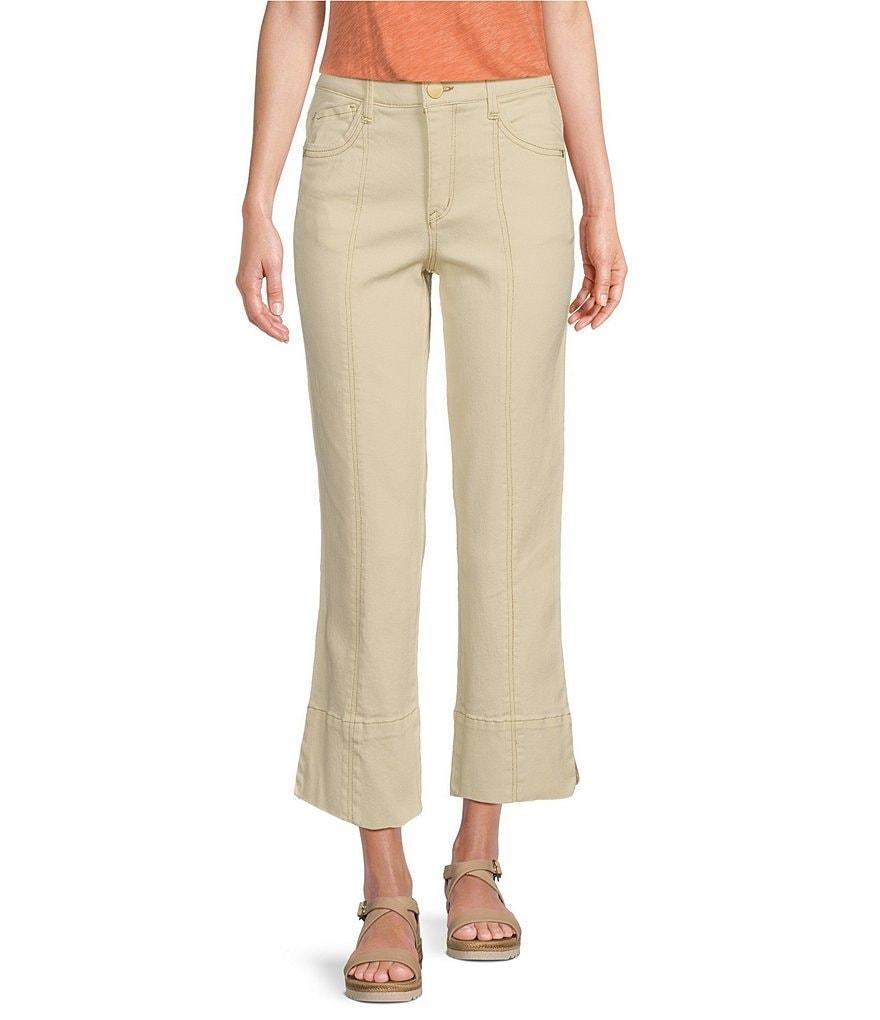 Democracy Petite Size #double;Ab#double;solution High-Rise Kick Flare Leg Side Slit Hem Cropped Jeans Product Image