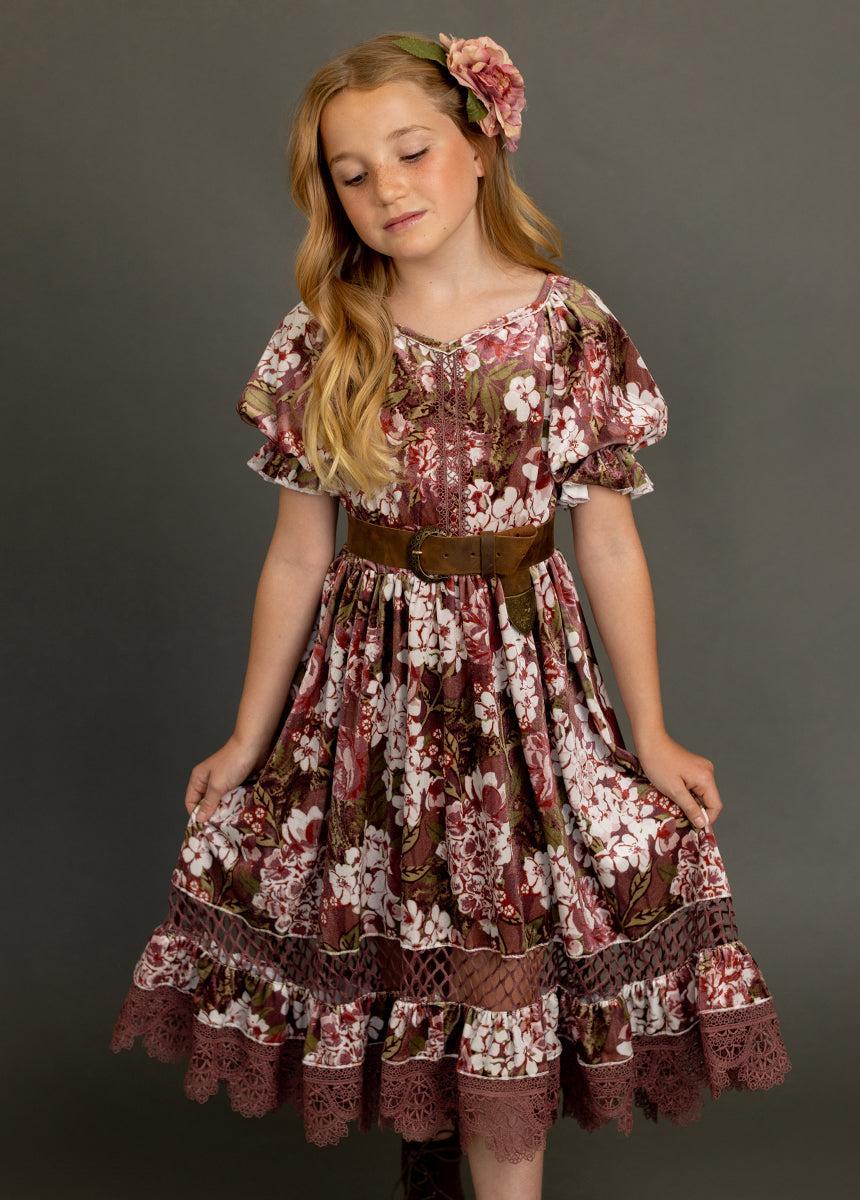 Arella Dress in Raisin Hydrangea Product Image